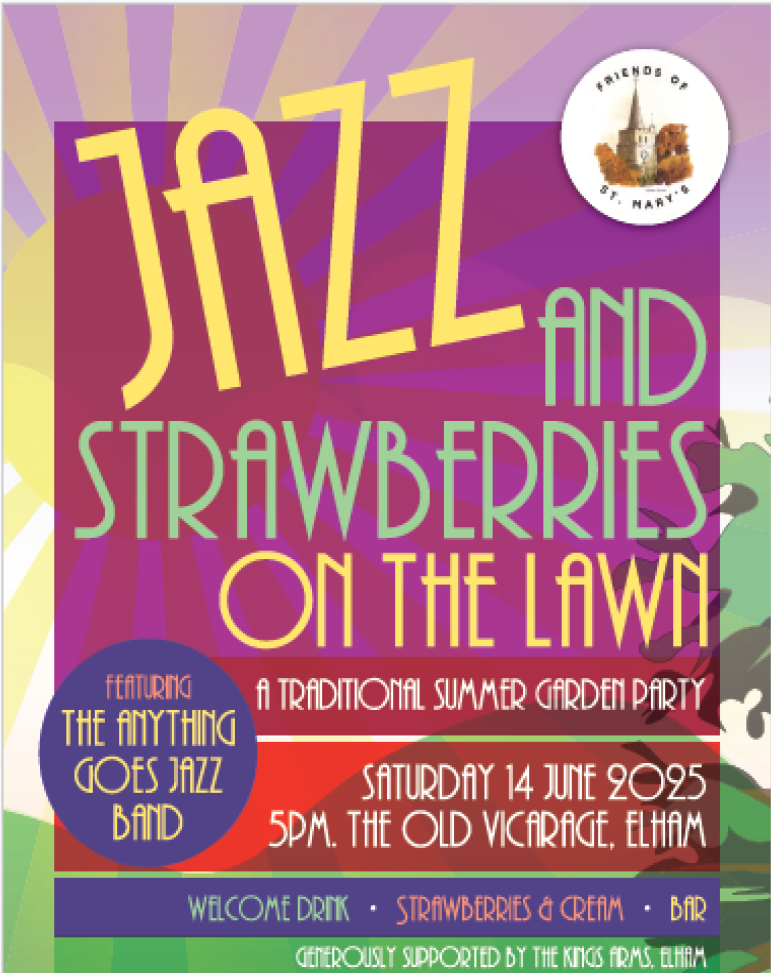 Jazz and strawberries on the lawn